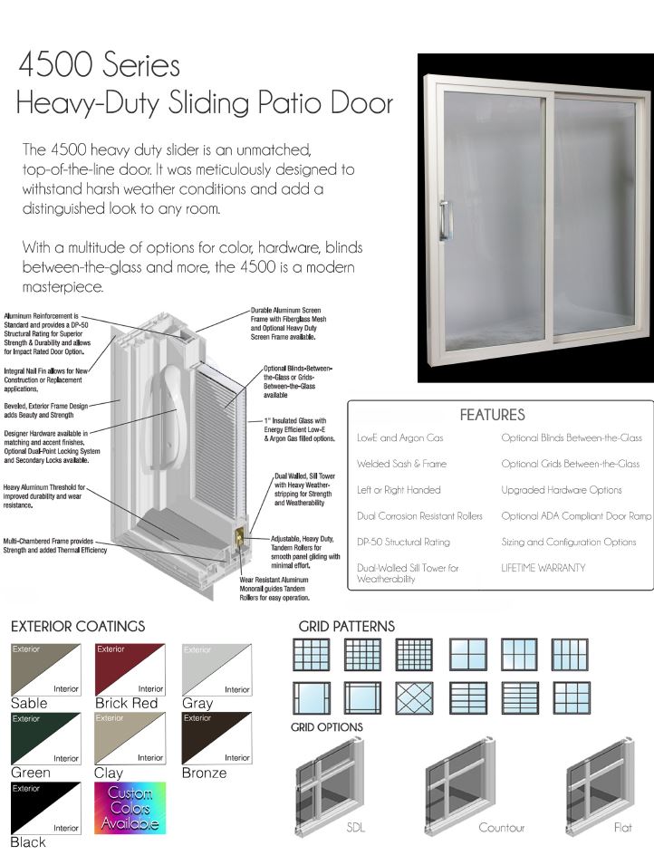 United 4500 Sliding Patio Door